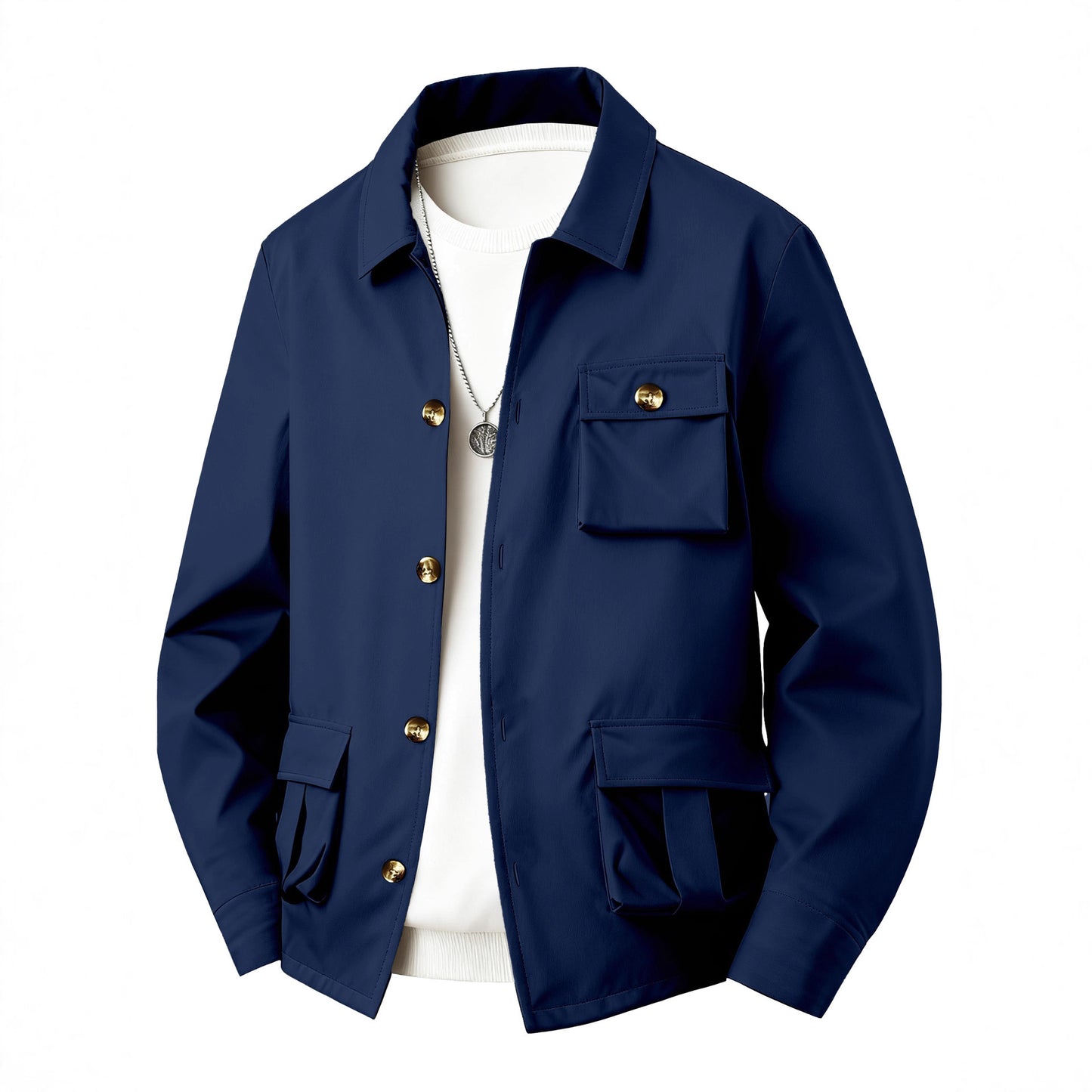 Solid Color Multi Pocket Workwear Waterproof Jacket