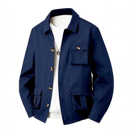 Solid Color Multi Pocket Workwear Waterproof Jacket