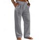 Buttoned-pocket Comfortable Holiday Linen Pants