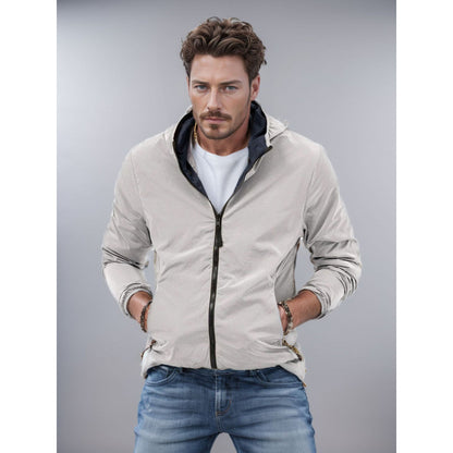 Mens Clothing Solid Color Zipper Reversible Trendy Coat