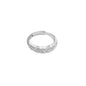 S925 Sterling Silver Brushed Woven Wheat Ear Ring For Women, Light Luxury Vintage Style, Heavy Craft Texture Twist Finger Ring
