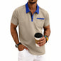 Loose-fit Waffle-Knit Mens Short-Sleeve Polo Shirt