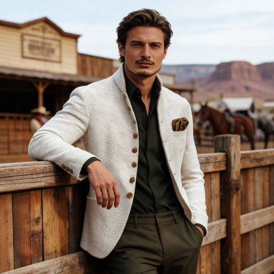 Retro Tweed Mens Fashionable Casual Jacket