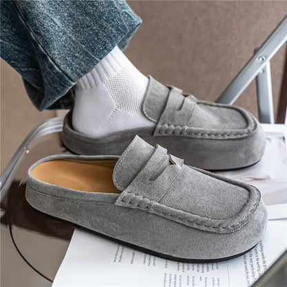 Mules décontractées en daim rétro et confortables, à la mode.