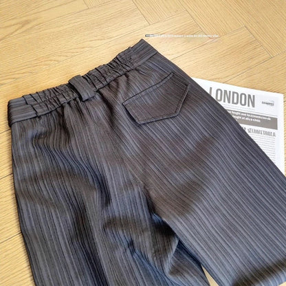 Striped Dress Pants Mens Straight-leg Loose Wide-leg Pants