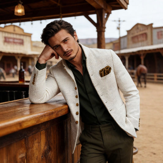 Retro Tweed Mens Fashionable Casual Jacket