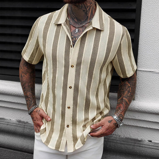 European And American Men's V-Neck Shirt