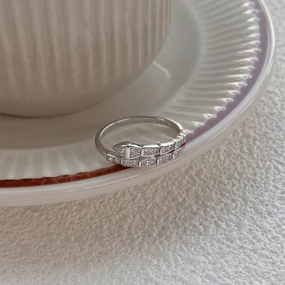 S925 Sterling Silver Sparkling Zircon Spirit Snake Ring For Women, Premium Open Ring, Simple & Versatile, Light Luxury Niche Design Finger Ring