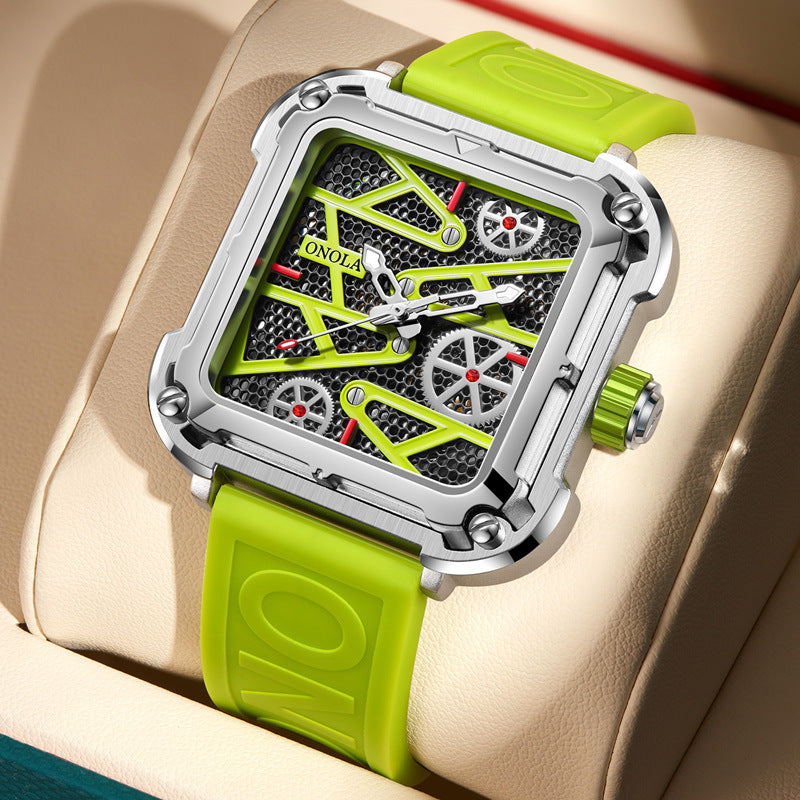 Fashion Mens Watch ONOLA Hollow Full Automatic Luxury Watches Men  Montre de luxe ONOLA pour homme : design squelette ajouré, mouvement entièrement automatique et style élégant
