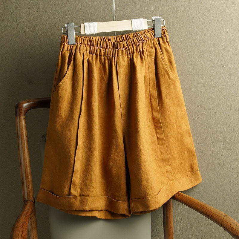 Casual Loose Plus-Size Figure-Flattering Straight-Leg Shorts