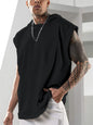 Summer Mens Sleeveless Loose Fitness Hooded Sports Vest