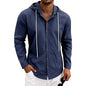 Loose-fit Men's Linen Casual Hooded Long-Sleeve Shirt