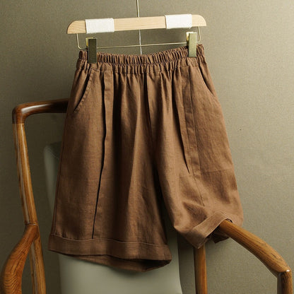Casual Loose Plus-Size Figure-Flattering Straight-Leg Shorts