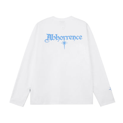 T-shirt à manches longues pour homme de style haut de gamme américain avec broderie lettrage.