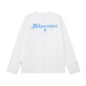 T-shirt à manches longues pour homme de style haut de gamme américain avec broderie lettrage.