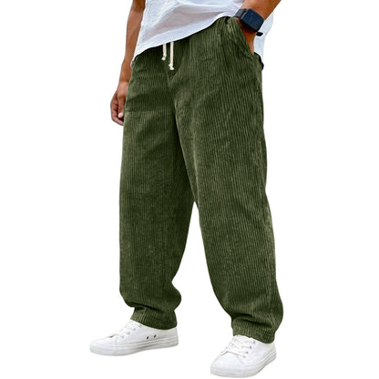 Retro Corduroy Stretch Waist Drawstring Pants
