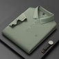 Men's Short-sleeve Lapel Solid-color Top