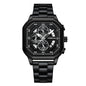Waterproof Square Couples Multifunctional Calendar Steel-Strap Fashion Watch