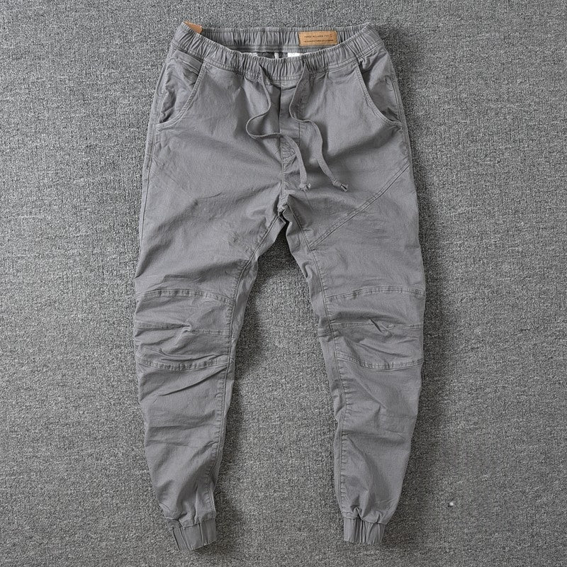 Men's Black Loose Straight-Leg Ankle-Length Drawstring Sweatpants