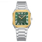 Mens Simple Square Waterproof Quartz Watch With Roman Numerals And Fashionable Steel Band