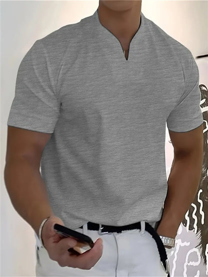 Men's Athletic T-Shirt Elastic Cotton Short-Sleeve Summer