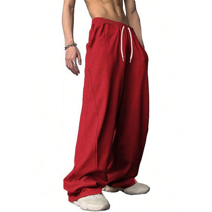 Loose High-street Designer-style Straight-leg Long Pants