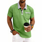 Loose-fit Waffle-Knit Mens Short-Sleeve Polo Shirt
