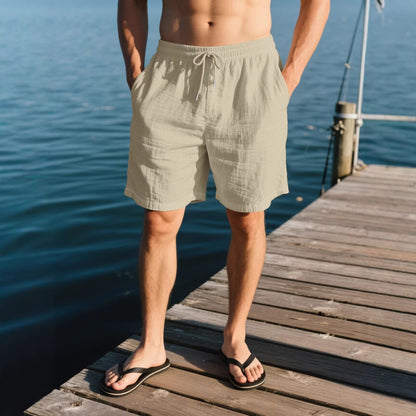Men's Cotton-Linen Breathable Beach Casual Shorts