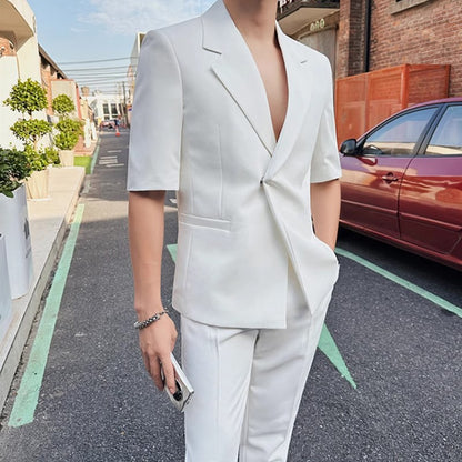 High-end Mens Suit With Three-quarter Sleeves