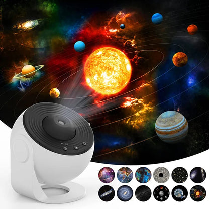 Projecteur de galaxie et veilleuse étoilée : lampe de planétarium avec rotation à 360°, idéale pour chambre d'enfant, cadeau de Saint-Valentin ou décoration de mariage.