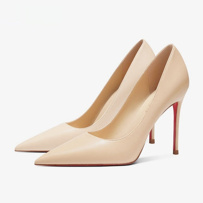Escarpins en cuir de mouton à bout pointu pour femme, collection printemps.