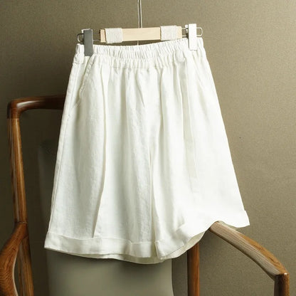Casual Loose Plus-Size Figure-Flattering Straight-Leg Shorts