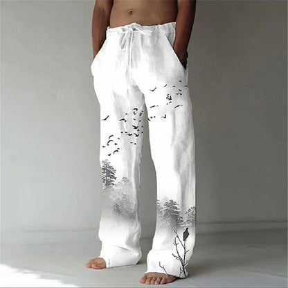 Men's Fashionable Casual Printed Wide-Leg Pants