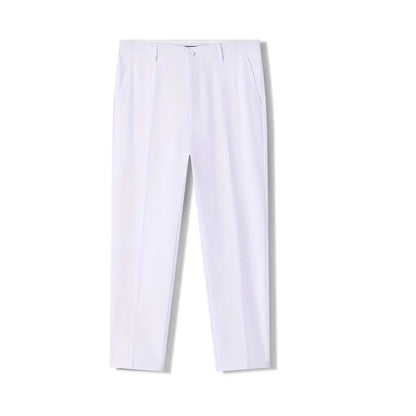 Men's Solid-Colored Slim-Fit Business Trousers