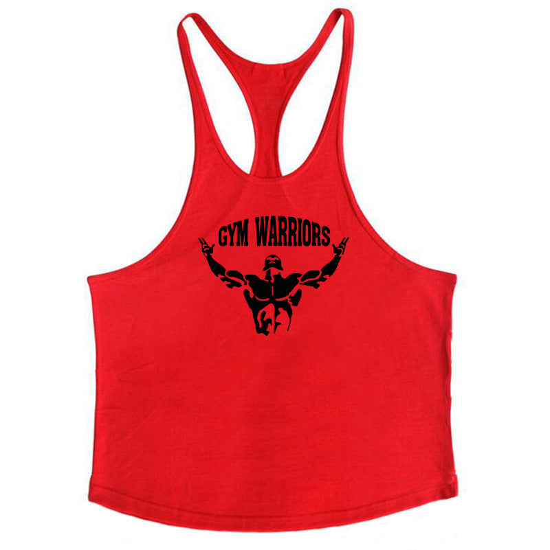 Muscle Man Fitness Training Outfit Pure Cotton Tank Top With Thin Shoulder Straps