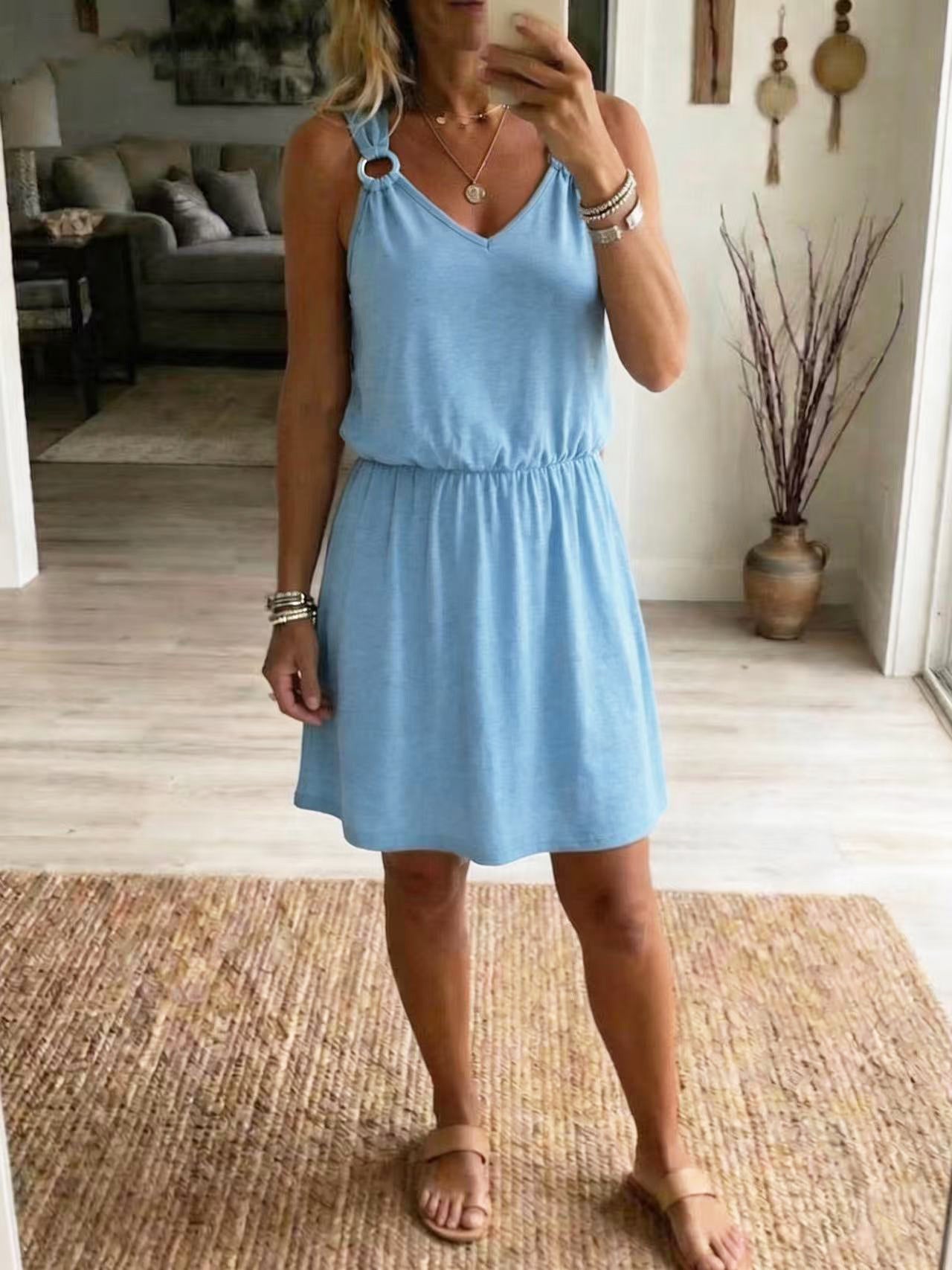 Robe "Silk Breeze" Col V & Style Décontracté