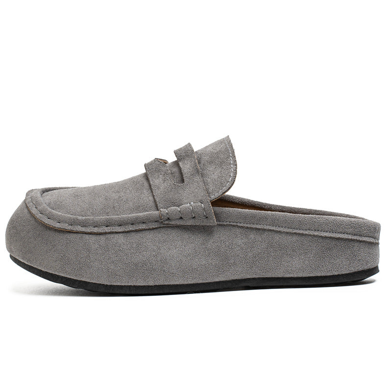 Mules décontractées en daim rétro et confortables, à la mode.