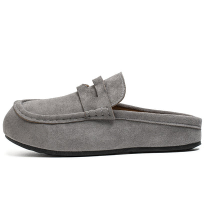 Mules décontractées en daim rétro et confortables, à la mode.