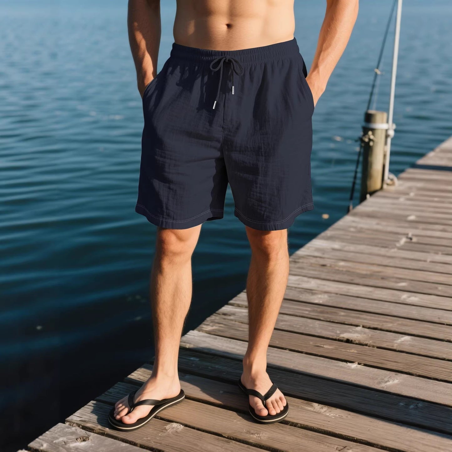 Men's Cotton-Linen Breathable Beach Casual Shorts
