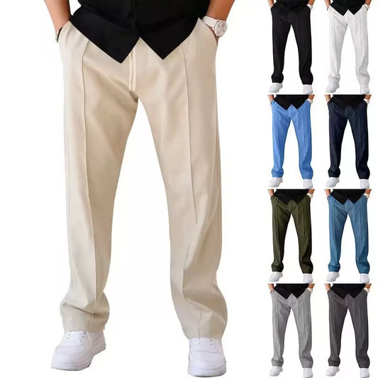 Men's Straight-Leg Athletic Casual Long Pants