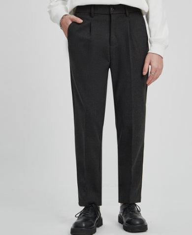 Men's AutumnWinter Straight-Leg High-End Trendy Business-Casual Suit Pants