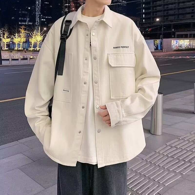 Retro Corduroy Long-Sleeve Shirt Men's Autumn Japanese Style