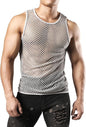 Hollow-out Crewneck Top Fishnet Vest