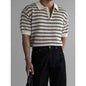 Men's Striped Short-Sleeve Knitted Casual Shirt