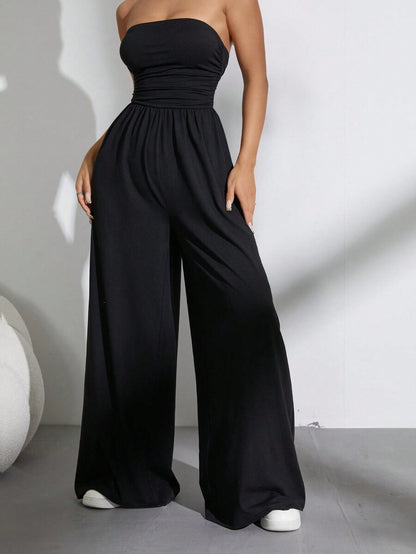 Nouveau pantalon décontracté polyvalent taille haute avec un haut tube