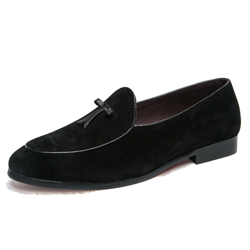 Mocassins Slip-On en Daim avec Détails Pompons
