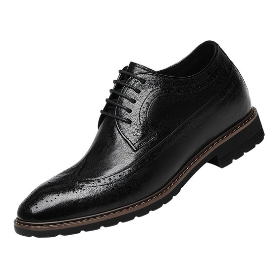 Chaussures Derby rehaussantes de 8 cm pour homme, style britannique (Brogue).