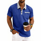 Loose-fit Waffle-Knit Mens Short-Sleeve Polo Shirt