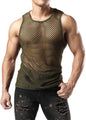Hollow-out Crewneck Top Fishnet Vest