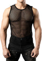 Hollow-out Crewneck Top Fishnet Vest